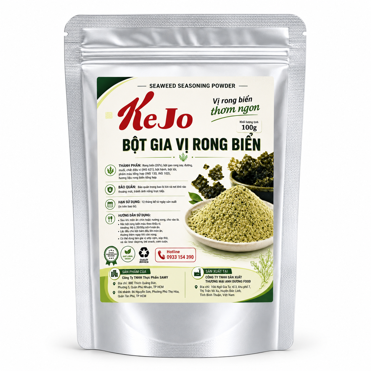 Bột Gia Vị Rong Biển KeJo 100g